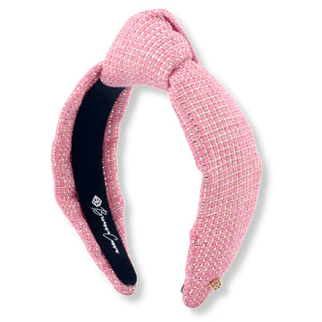 PINK SOLID TWEED AND GOLD HEADBAND BRIANNA CANNON