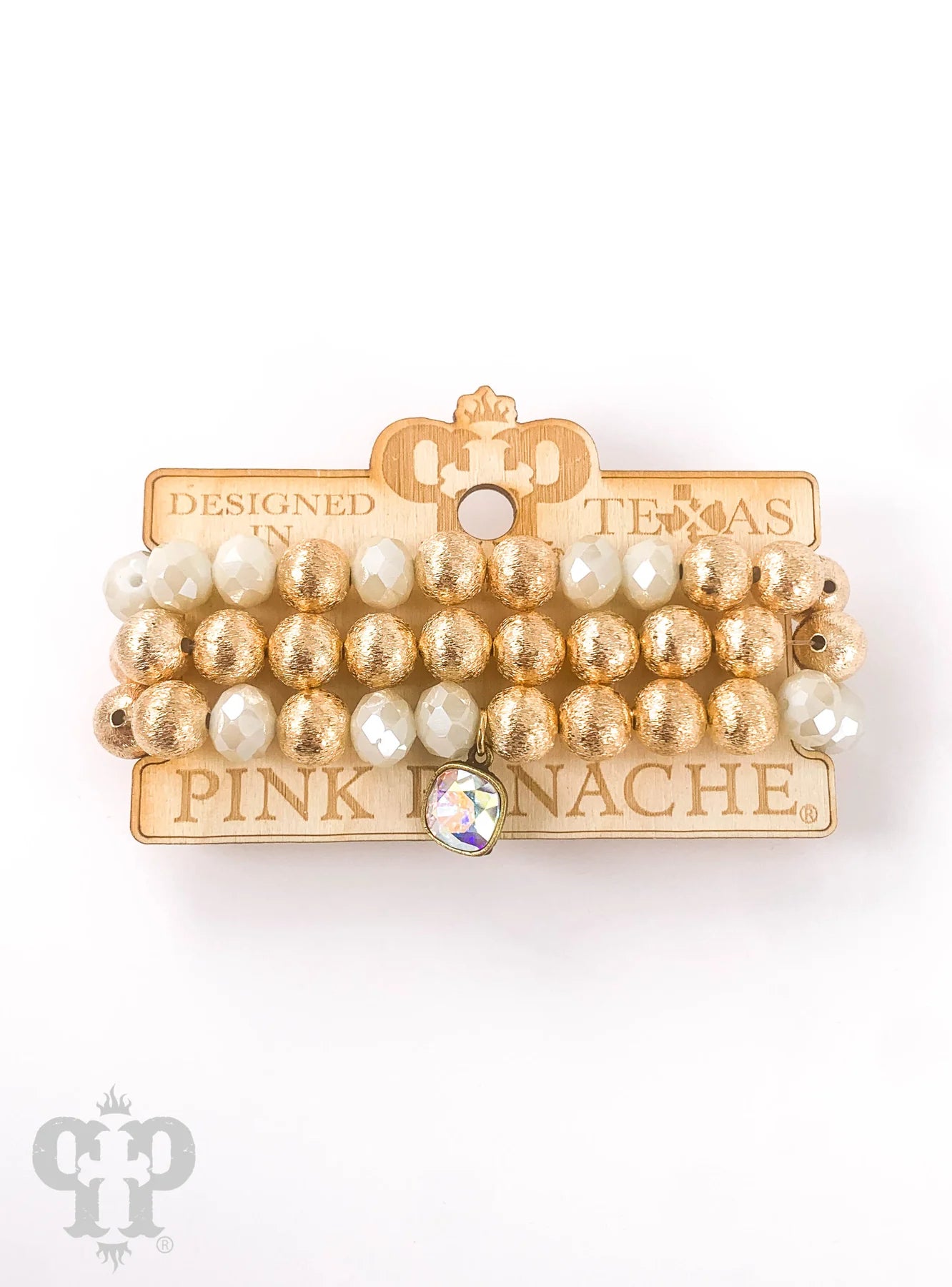 3 set cream and gold pink panache bracelet