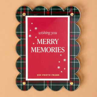 Mini Acrylic Picture Frame Magnet-Evergreen Plaid