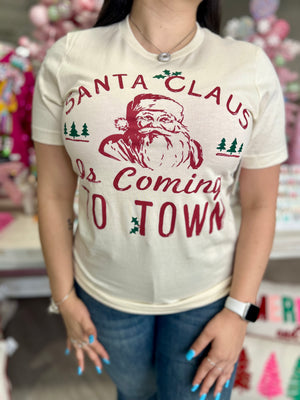 Santa Claus is Coming to Town Cream Tee