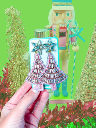 Colorful Beaded Crystal Christmas Tree-LIGHT PINK