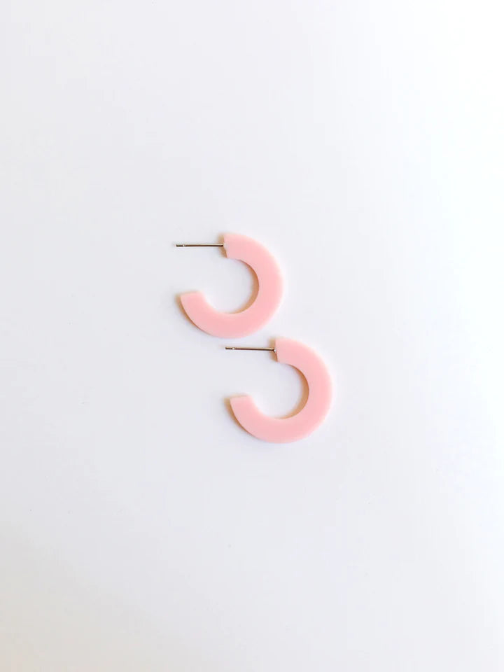 BLUSH PINK SMALL CLASSIC ACRYLIC HOOP MICHELLE MCDOWELL