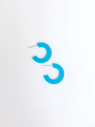 SKY BLUE SMALL CLASSIC ACRYLIC HOOP MICHELLE MCDOWELL