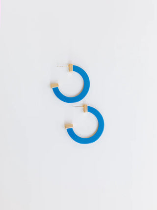 BLUE MEDIUM CLASSIC ACRYLIC HOOP MICHELLE MCDOWELL