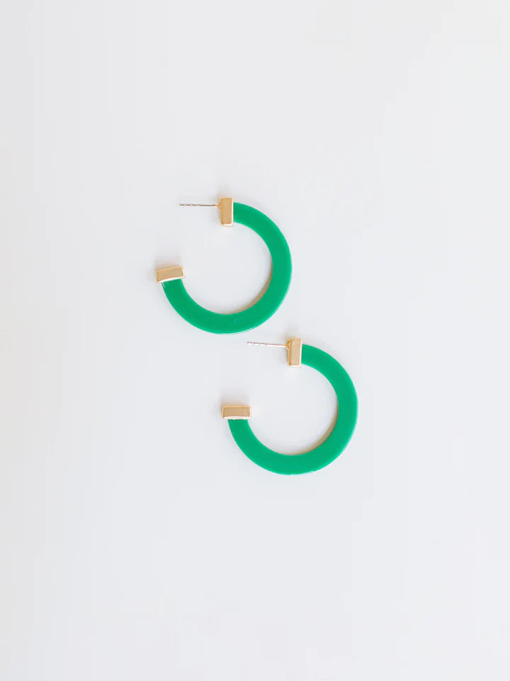 PINE GREEN MEDIUM CLASSIC ACRYLIC HOOP MICHELLE MCDOWELL