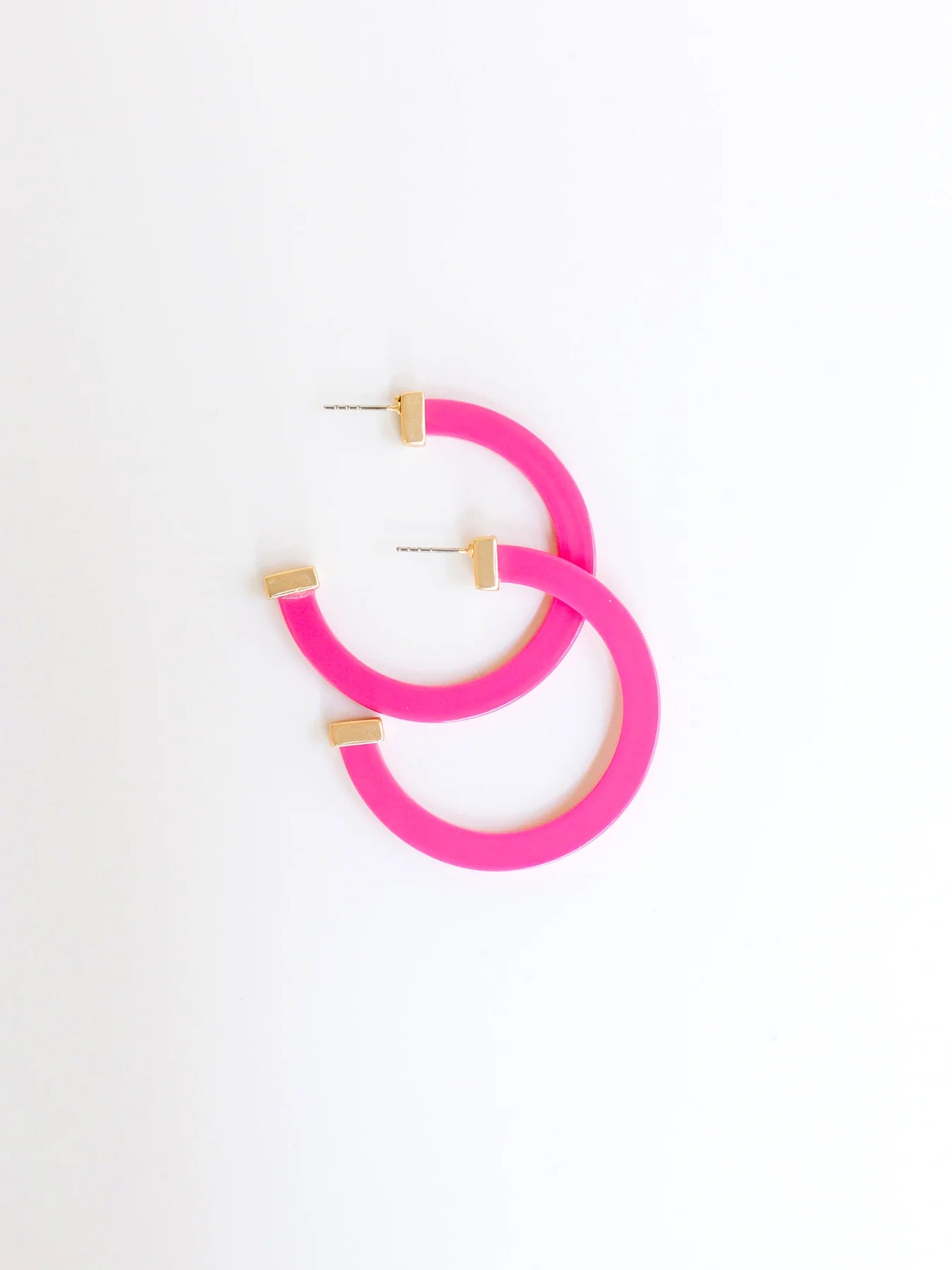 HOT PINK LARGE CLASSIC ACRYLIC HOOP MICHELLE MCDOWELL