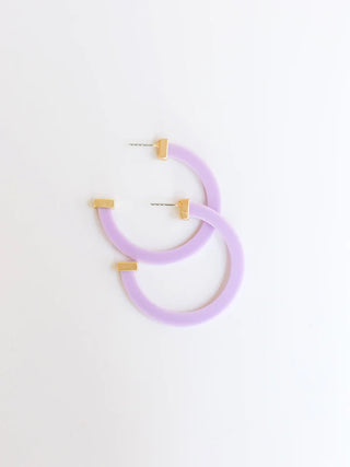 LILAC LARGE CLASSIC ACRYLIC HOOP MICHELLE MCDOWELL