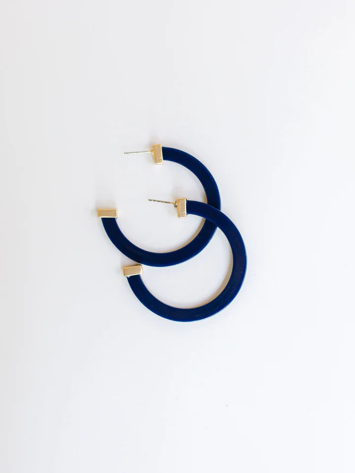 NAVY LARGE CLASSIC ACRYLIC HOOP MICHELLE MCDOWELL