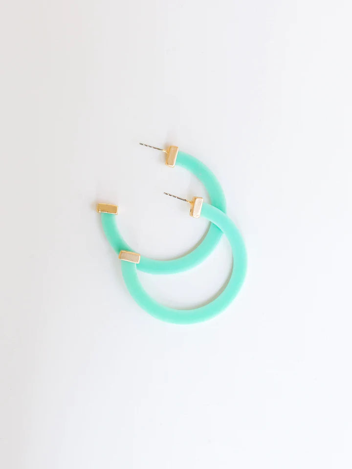 TEAL LARGE CLASSIC ACRYLIC HOOP MICHELLE MCDOWELL
