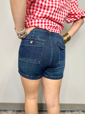 KARINA JB HW BACK FLAP POCKETS SHORTS