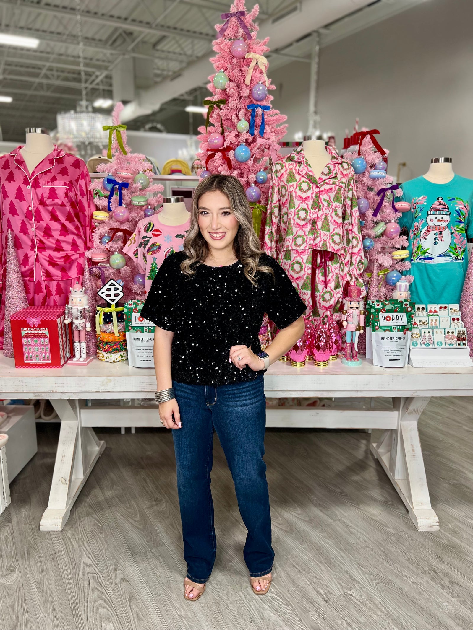 ALEXANDRA SEQUIN TOP