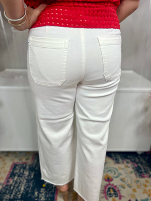 SABRINA JUDY BLUE WHITE CROP JEANS