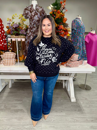 Licensed Black Scattered Rhinestone Sweatshirt
