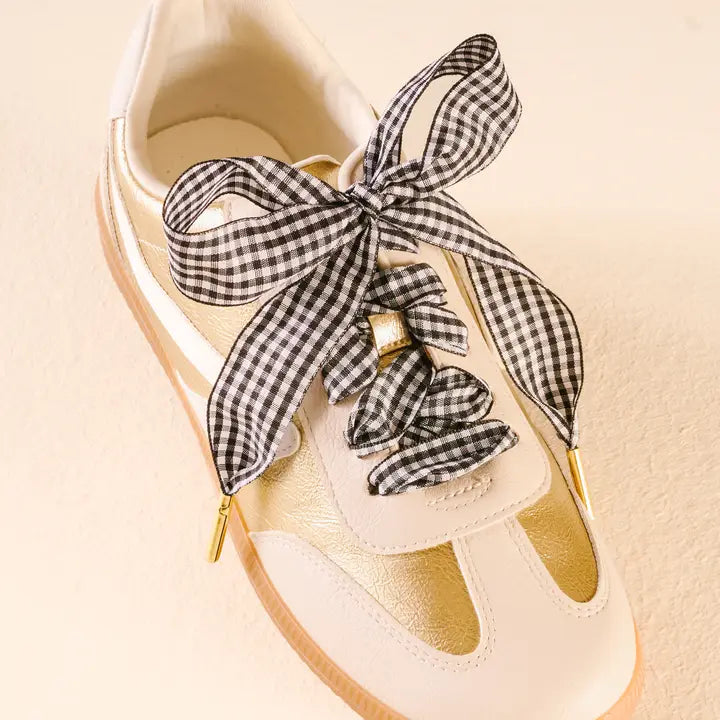 Gingham Black-Step It Up Shoelaces