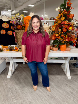 Addie Top- Maroon