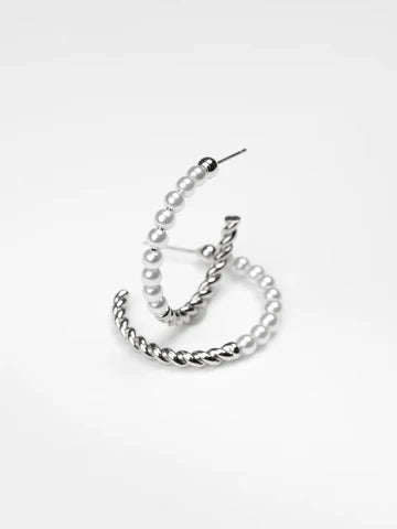 MABEL MEDIUM SILVER HOOPS