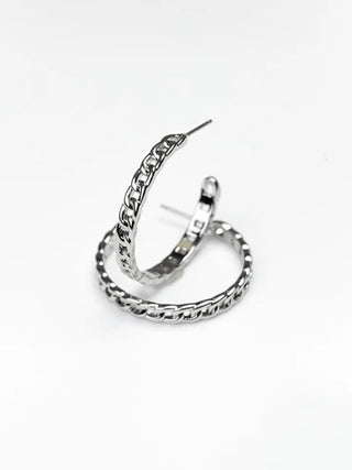 ARLO MEDIUM SILVER HOOPS