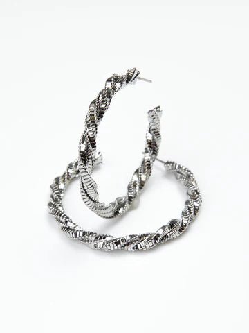 NADINE LARGE SILVER HOOPS