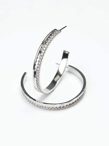 RAVEN LARGE SILVER HOOPS