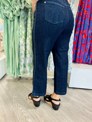 CAITLIN BRAID WIDE CROP JUDY BLUE