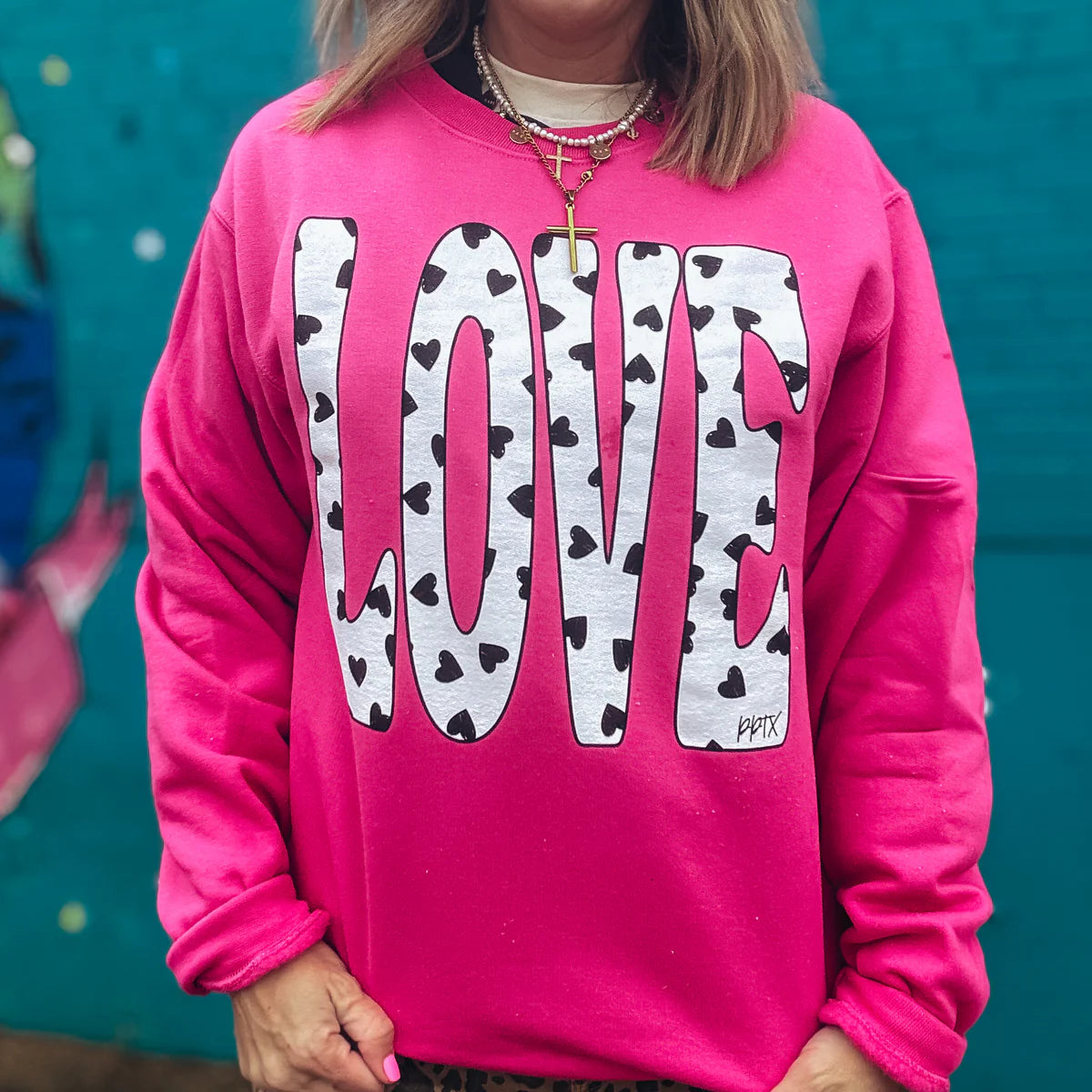 HOT PINK LOVE SWEATSHIRT