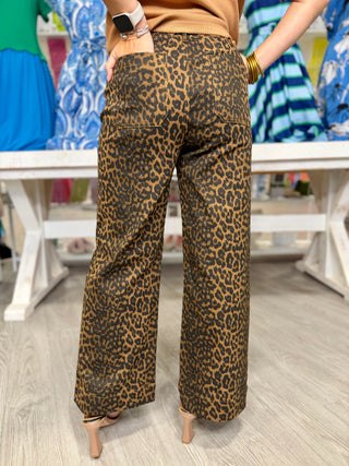 JOSIE BROWN LEOPARD JEANS