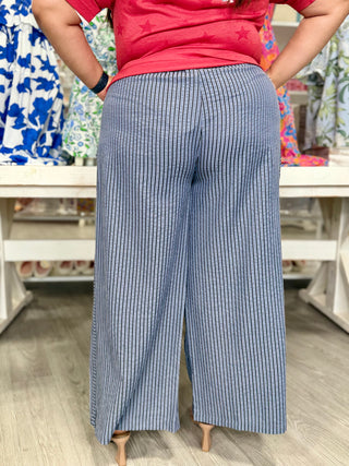 HAYLEY NAVY STRIPE PANTS