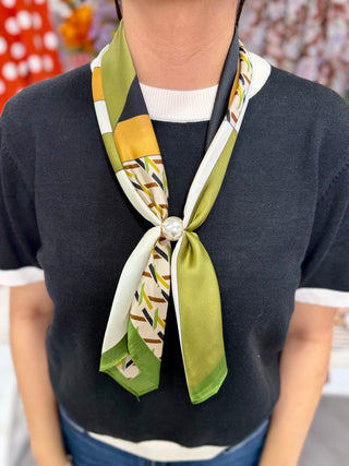 Ready To Wear Magnetic Scarf- OLIVE