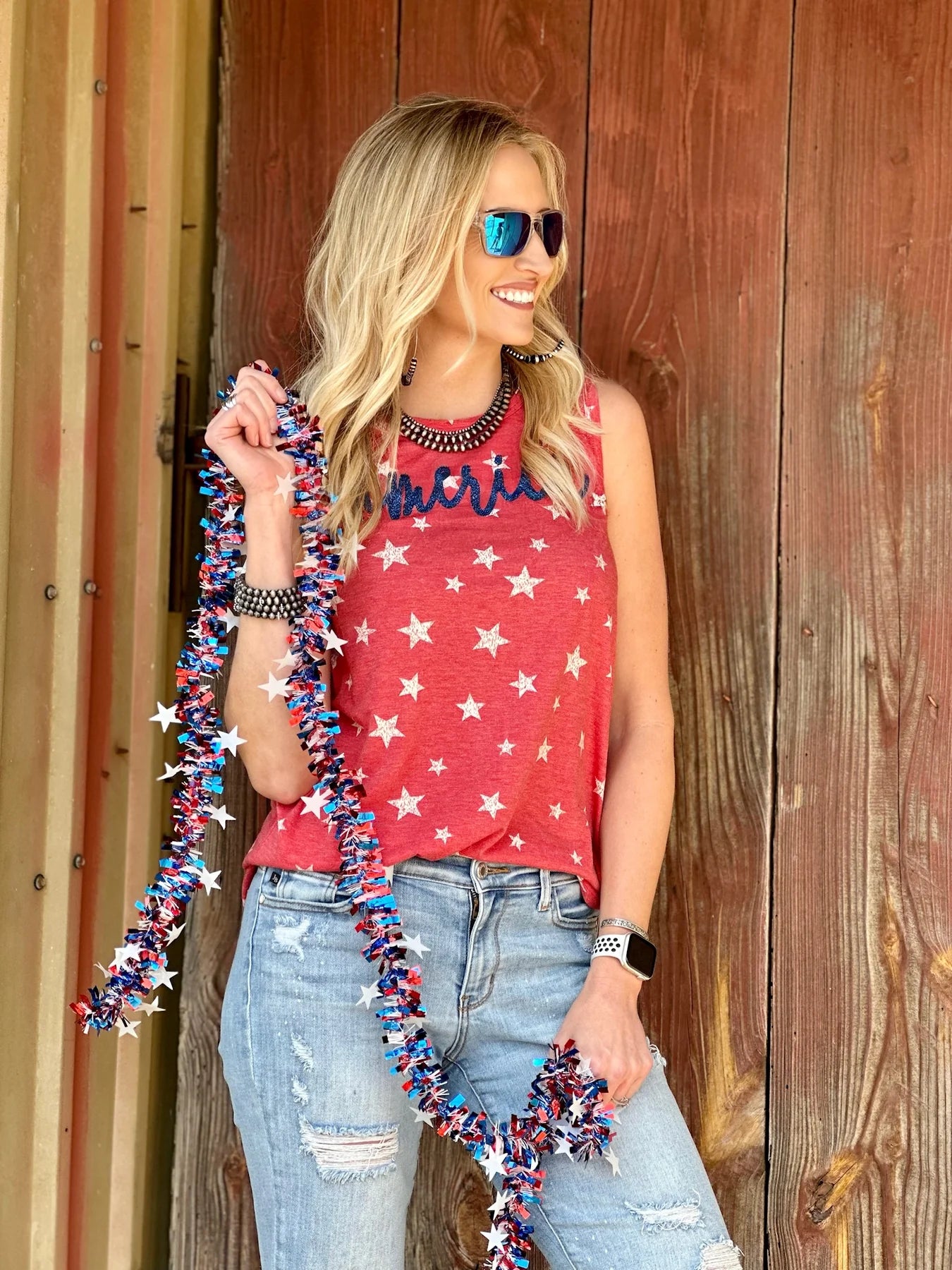 AMERICA GLITTER STAR TANK