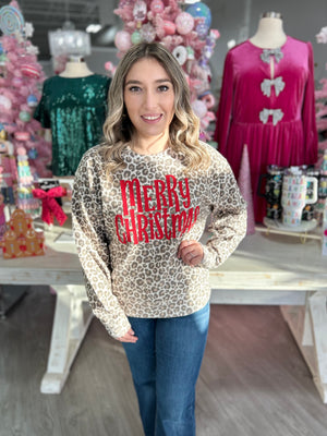 Merry Christmas Cozycord Animal Print Sweatshirt