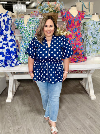 CAROLINE POLKA DOT TOP