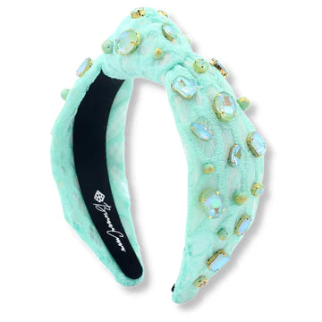 Brianna Cannon Blue and Green Beaded Knot Headband Brianna Cannon Michigan State Logo Headband – Spartan Spirit  main image 4