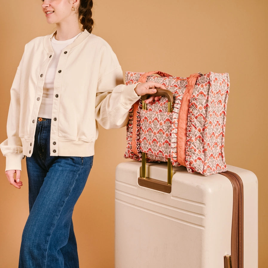 The Everyday Quilted Tote Bag-Everbloom Dusty Rose