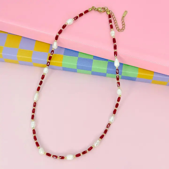 Bead Chic Necklace-RED