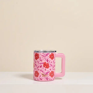 Poppin' Petals Hot Pink 14 oz Insulated Mug