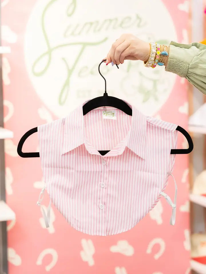 Pink & White Striped Collar