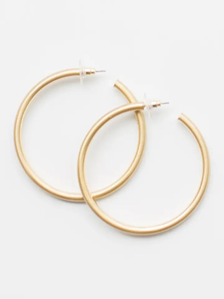 SALEM BRUSHED GOLD EARRINGS