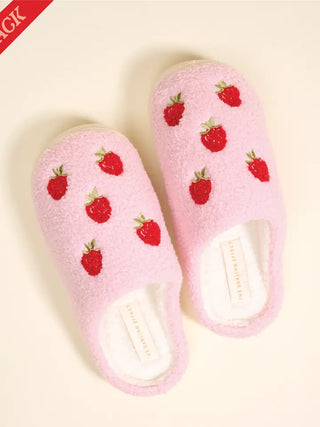 Fuzzy Slippers - Strawberries