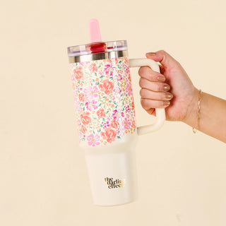 Secret Garden Pink-40 oz Lifestyle Flip Straw Tumbler