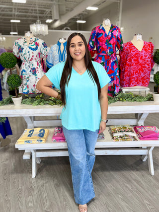 CHARLOTTE TOP-TEAL -DOOR BUSTER