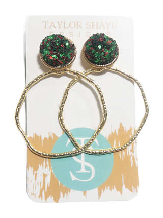HOLIDAY GLITTER TOP HOOPS