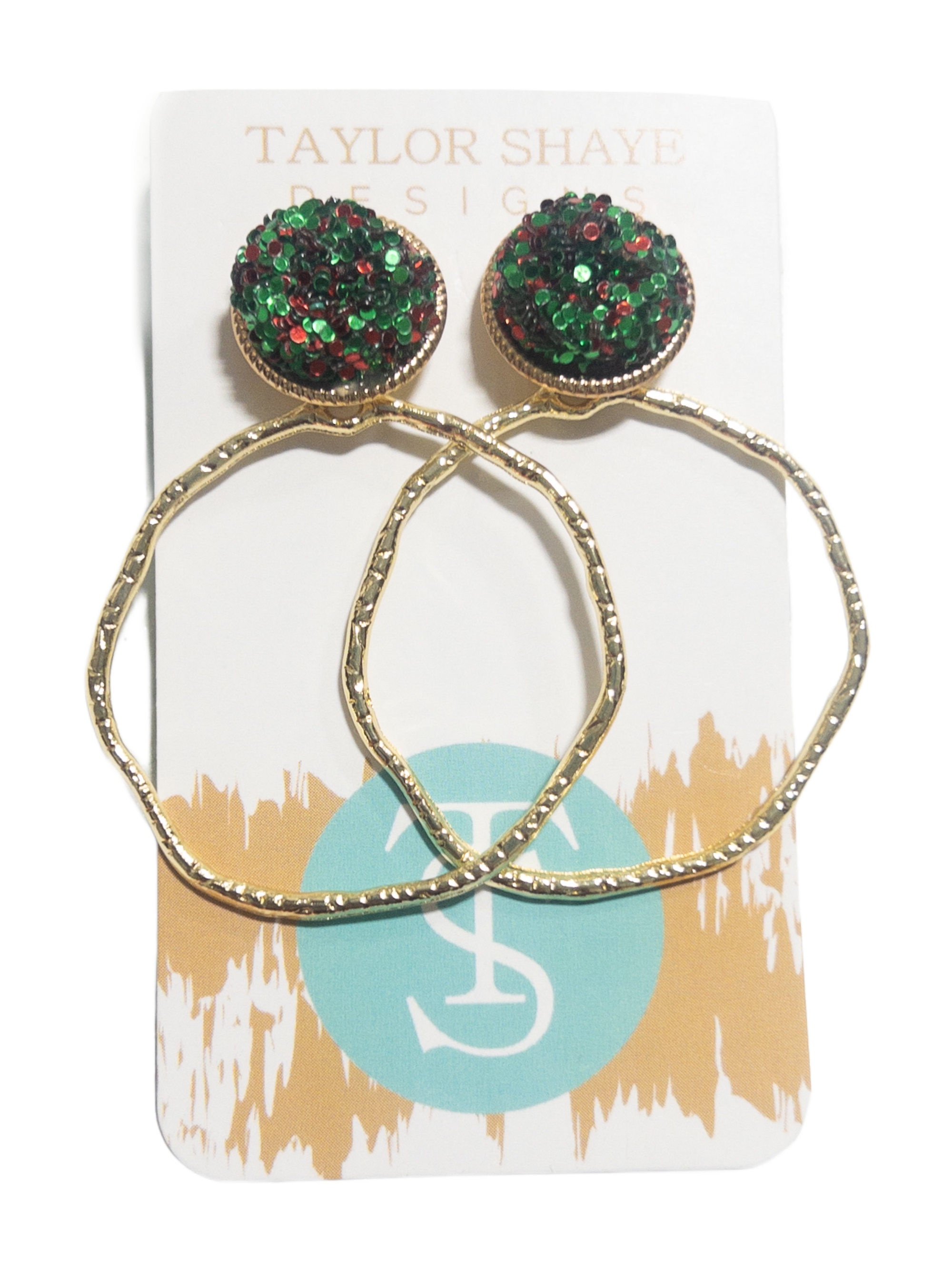 HOLIDAY GLITTER TOP HOOPS