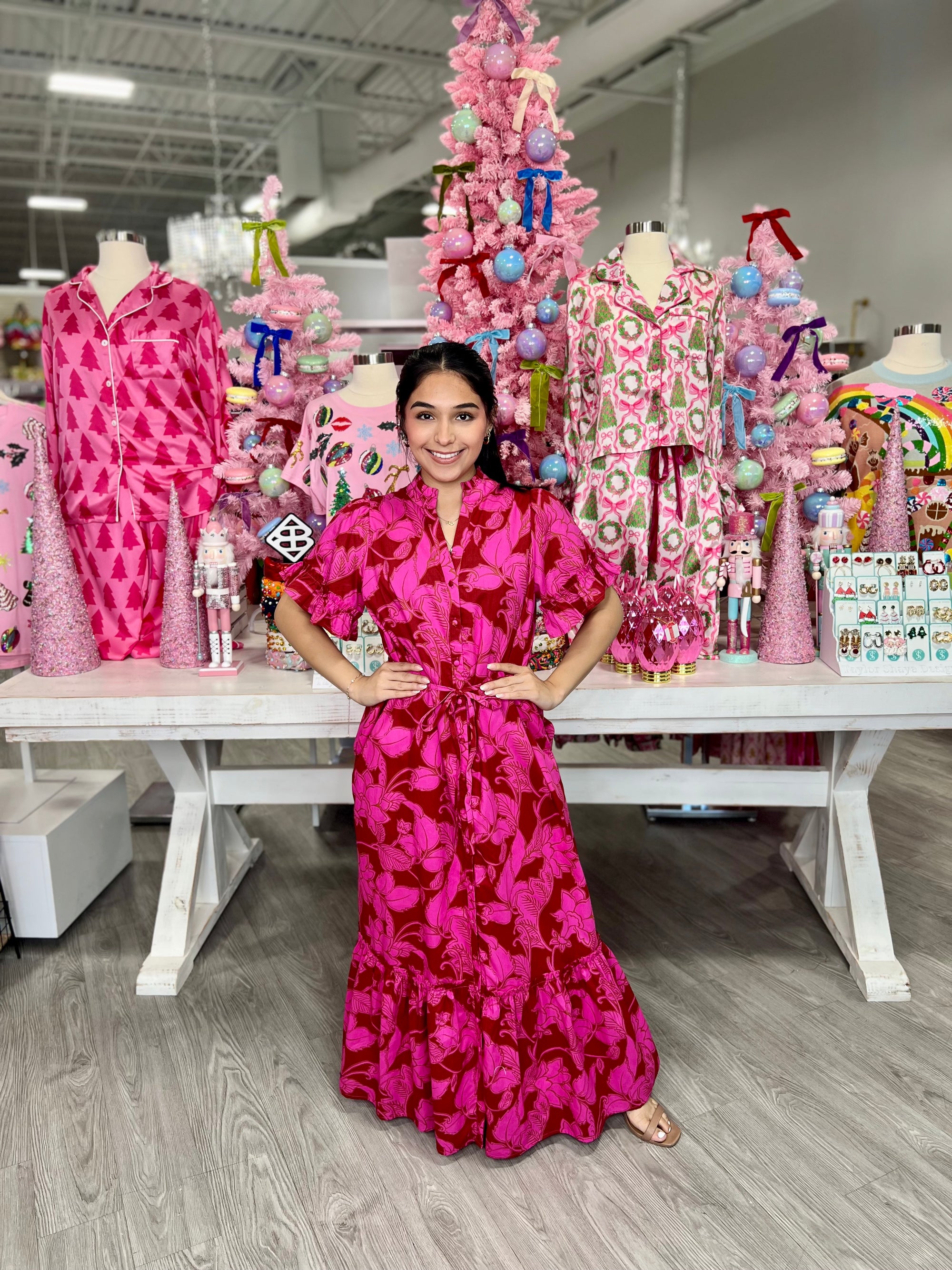 CARRIE ANN FLORAL MIDI DRESS