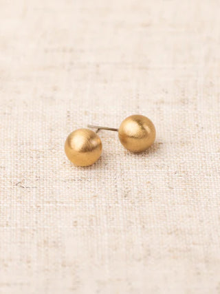 GRENADA BRUSHED GOLD MEDIUM EARRINGS