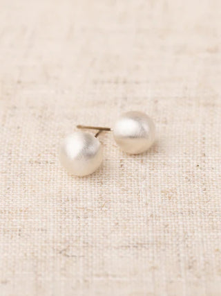 GRENADA BRUSHED SILVER MEDIUM EARRINGS