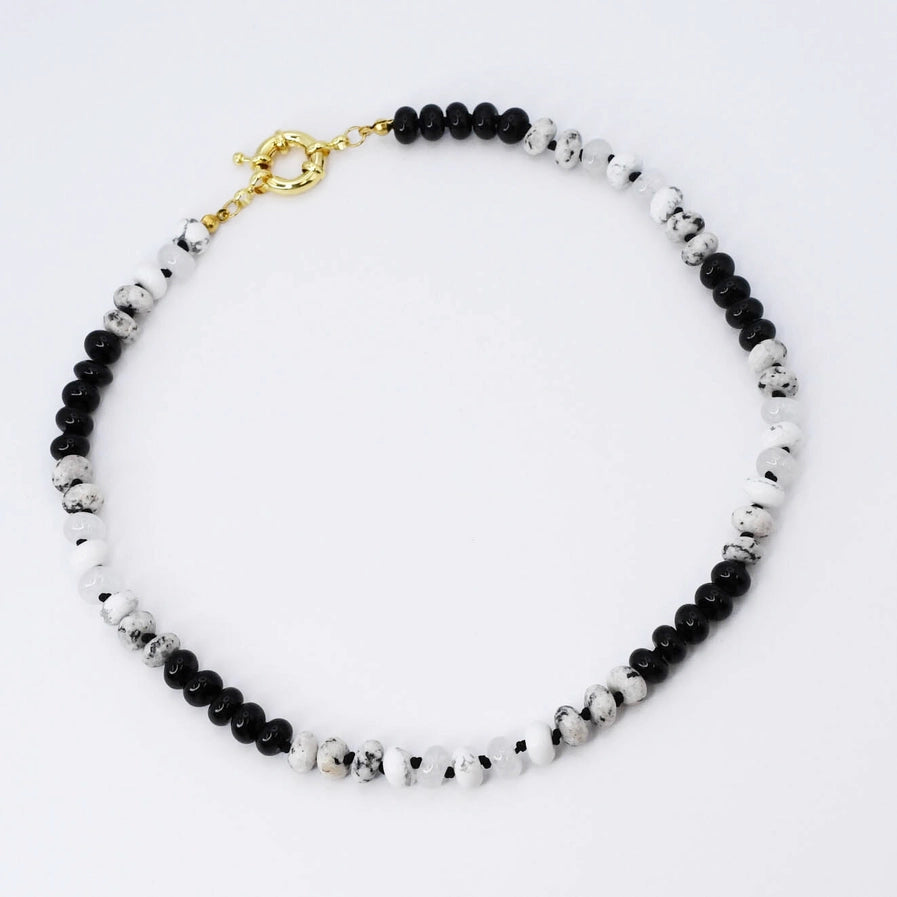 Brooke Black White Gemstone