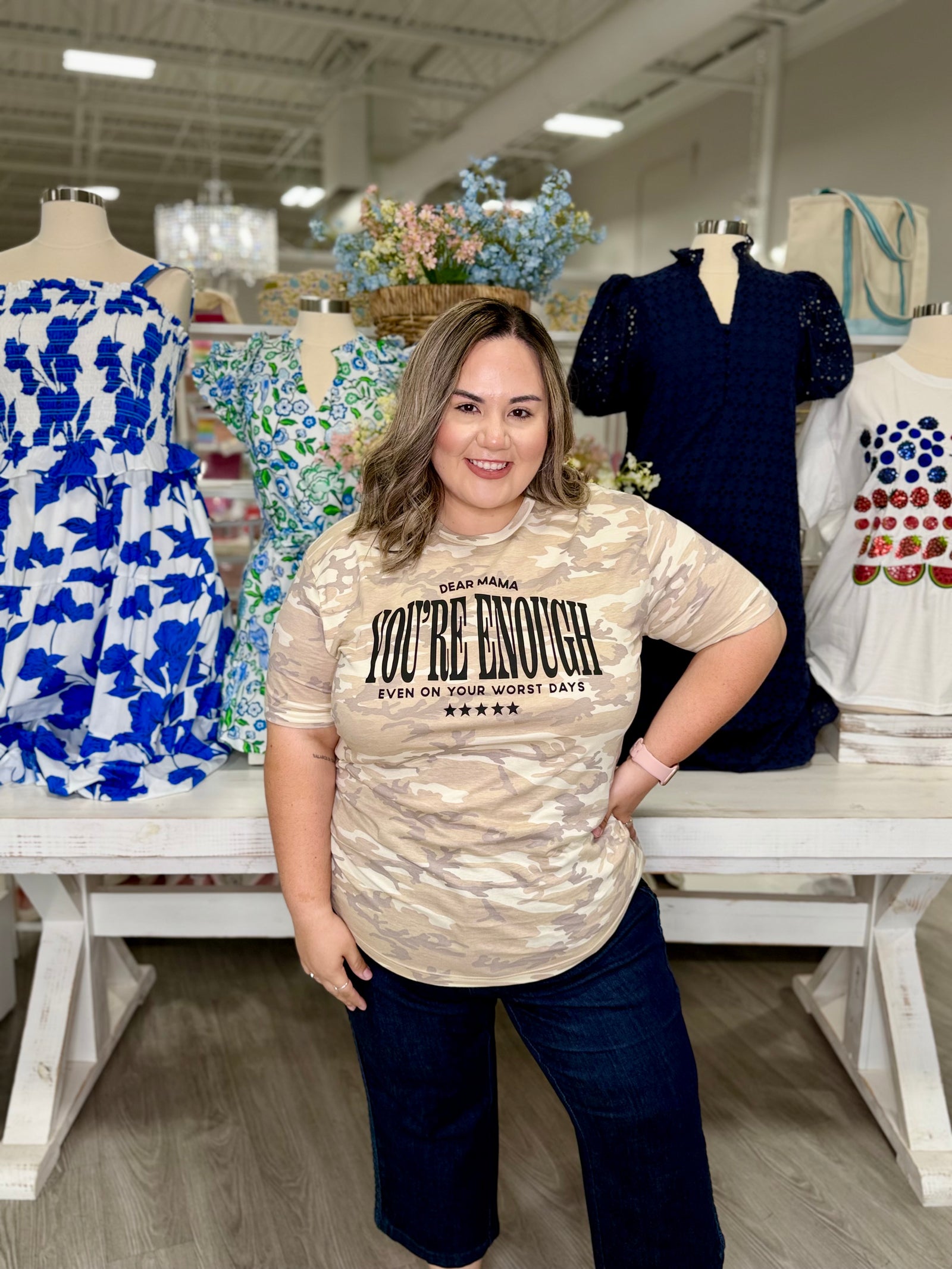 Dear Mama You’Re Enough Camo Tee