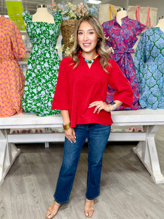 HEATHER RED TOP