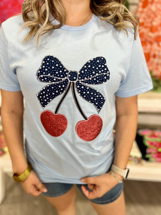CHERRIES BOW USA PATRIOTIC TEE