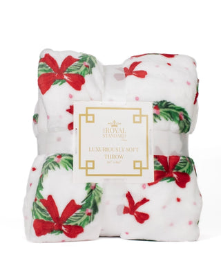Clara Wreath Throw Red/Green 50x60